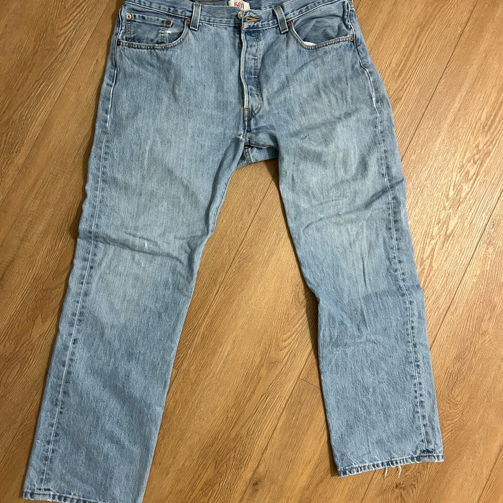 Vintage Levi's 501 Blue Straight-Leg Jeans 38x32
